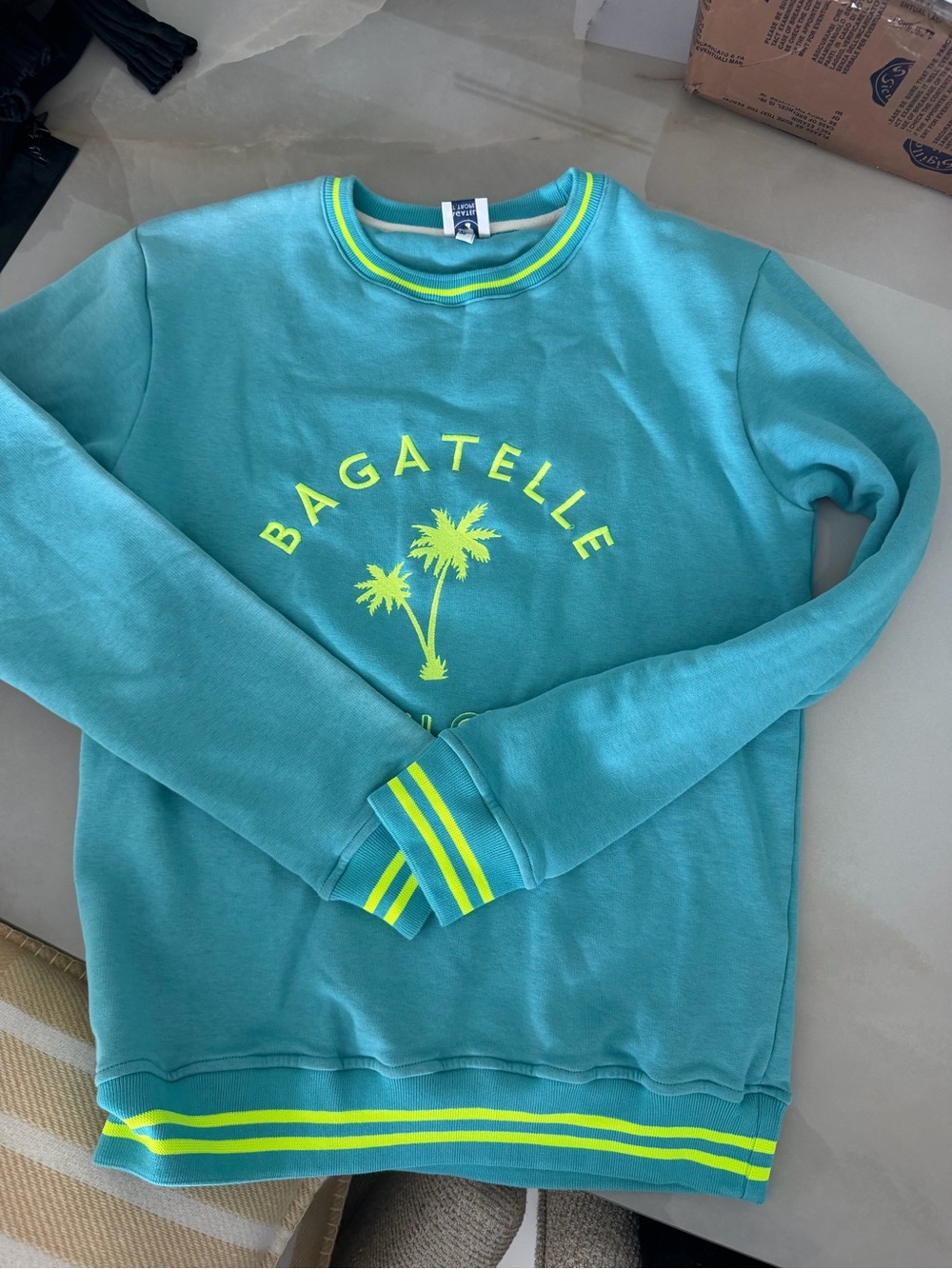 Bagatelle St. Tropez Teal Palm Tree Sweatshirt